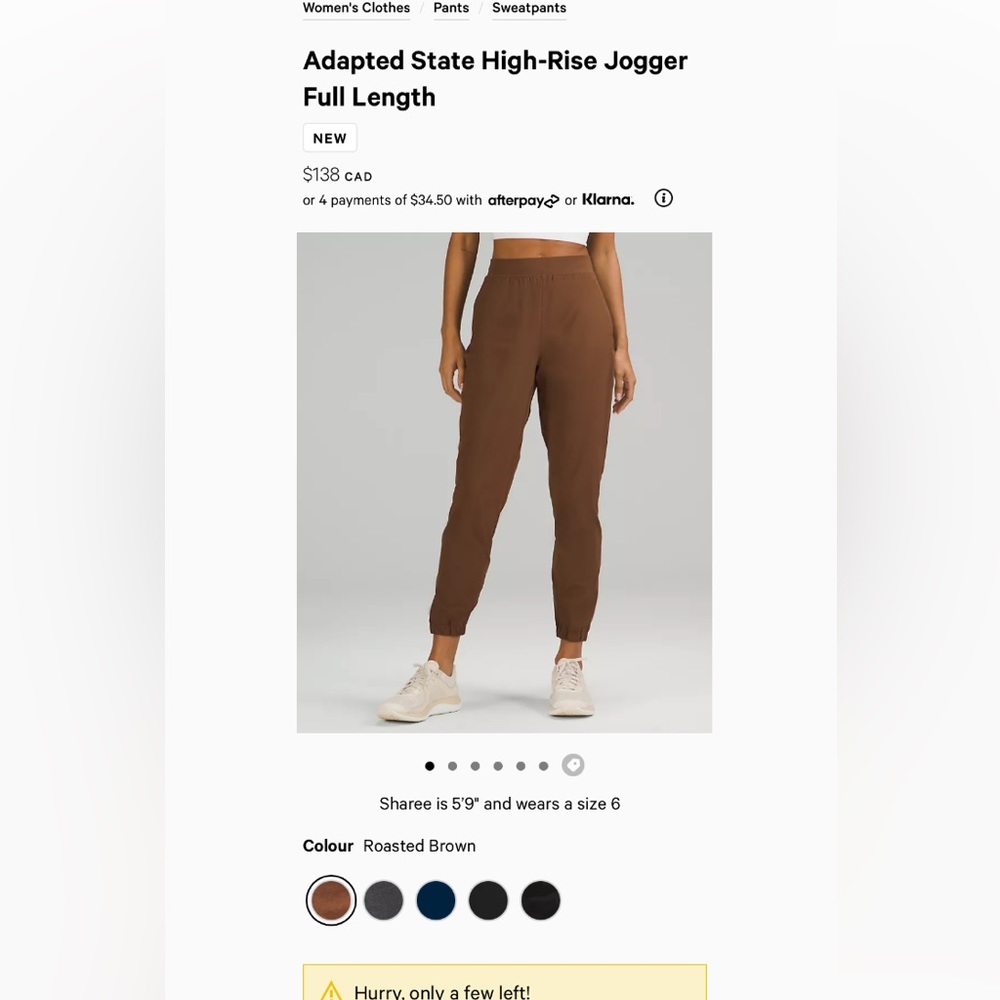 Adapted State High-Rise Jogger Full Length - Roasted Brown